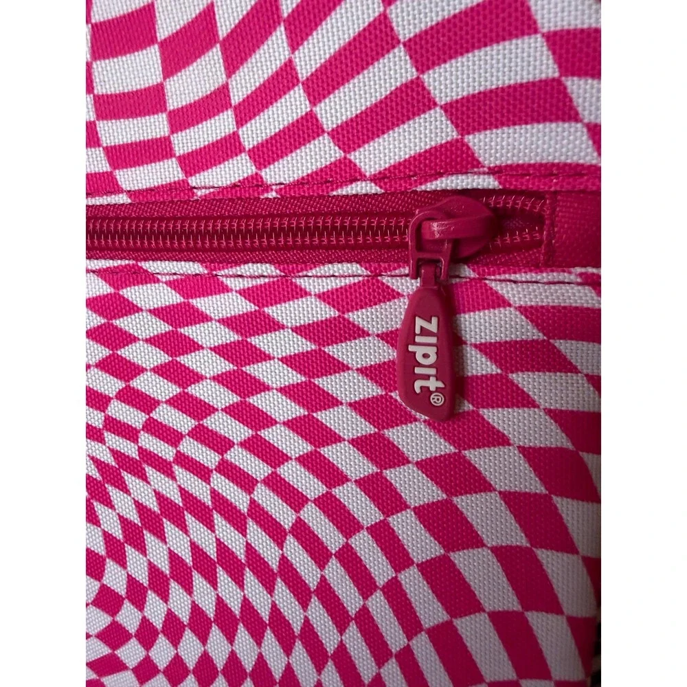 Zipit Illusion 3 Ring Binder Pouch Set of 4 Pink Purple Black Checker Z3R-IL